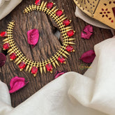 Vriksham Antique Gold Plated Red Stone Neckpiece-G19899